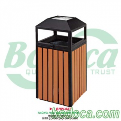 Thùng rác gỗ đơn cao cấp đặt sảnh- Bodoca